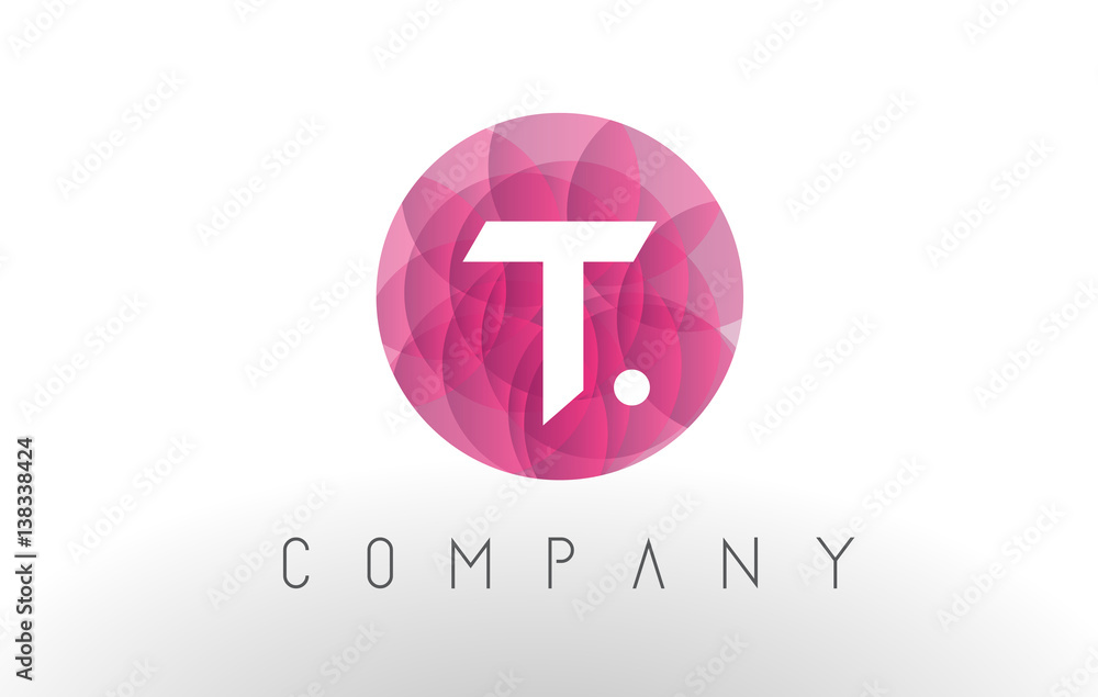T Letter Logo Design with Circular Purple Pattern. T Letter Logo Design with Circular Purple Pattern.