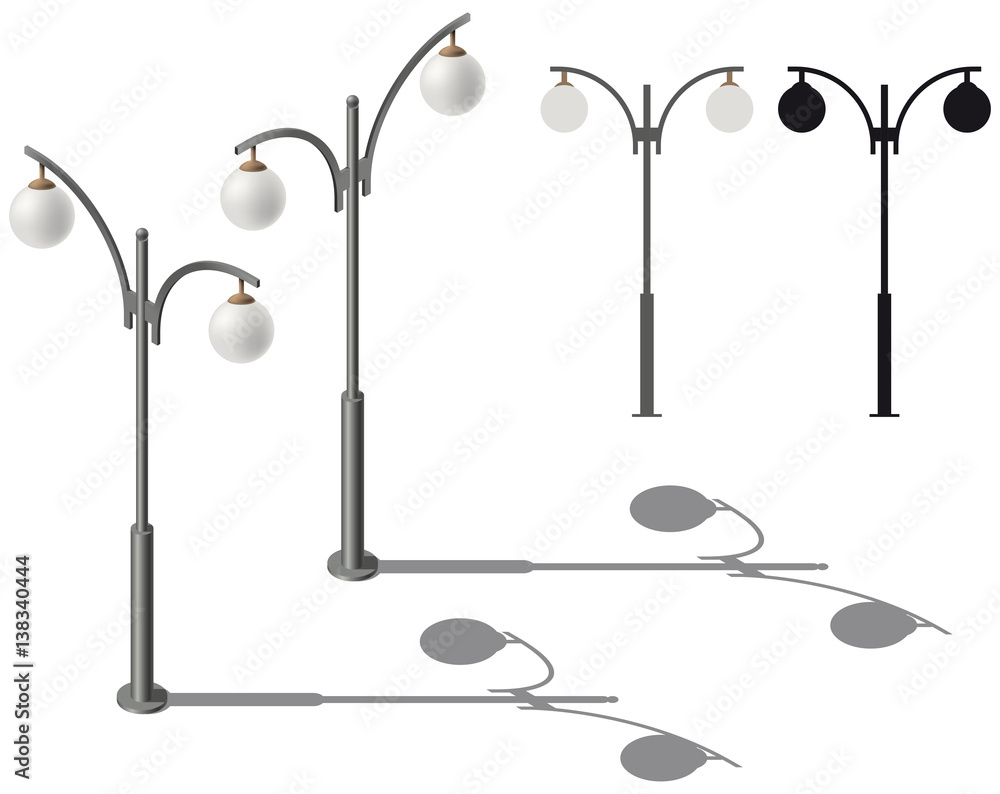 Street light isometry. Vector Illustration Street light isometry. Vector Illustration