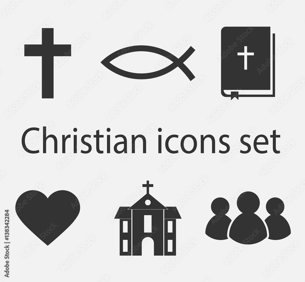Modern christian icons set. Christian sign and symbol collection. Vector illustration. Modern christian icons set. Christian sign and symbol collection. Vector illustration.