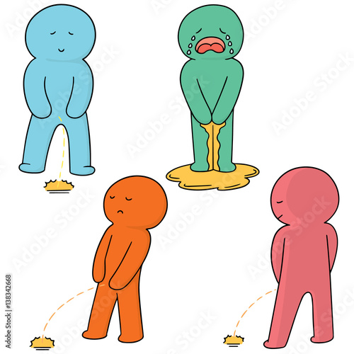 vector set of man peeing