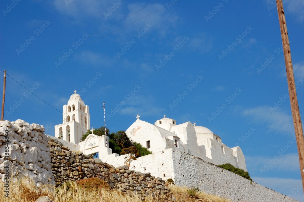 Church of virgin Mary (Panagia) is one of the most famous attractions of Folegandros. Located on the cliff top, is located near Chora. From the Hora to the Church leads zigzag road