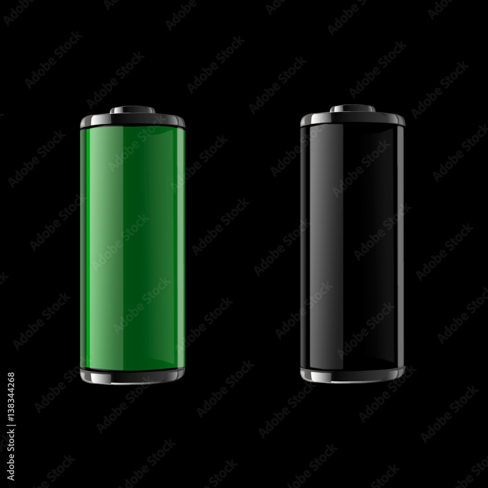 Battery charge status, set of vector illustration Battery charge status, set of vector illustration