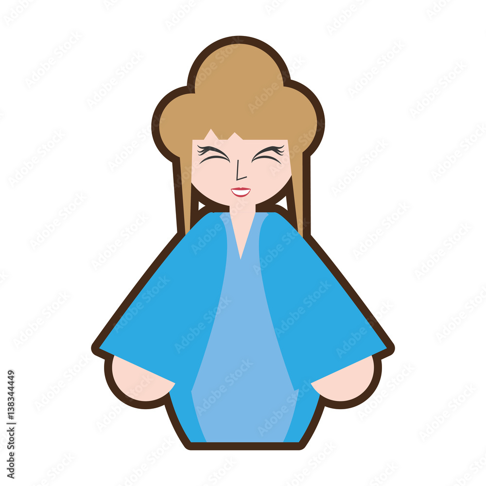 cartoon asian woman wearing dress and sakura flower vector illustration eps 10 cartoon asian woman wearing dress and sakura flower vector illustration eps 10