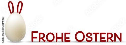 Frohe Ostern - Banner mit Osterei (Rot)