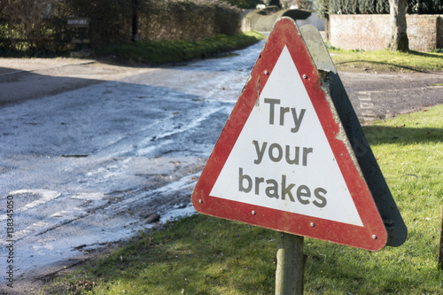 Try Your Brakes sign