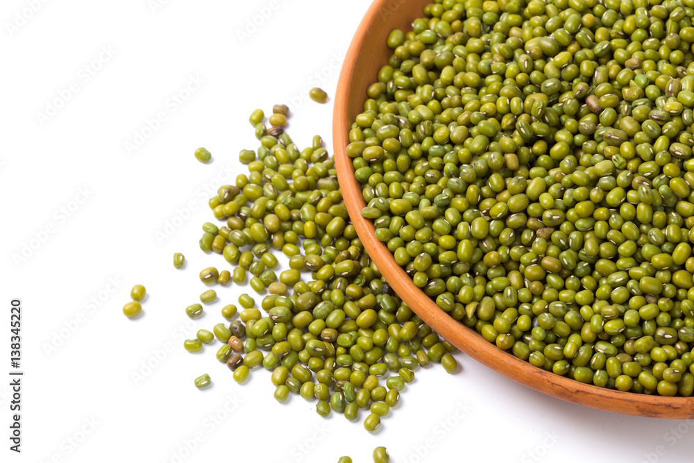 Mung beans isolated on white background Mung beans isolated on white background