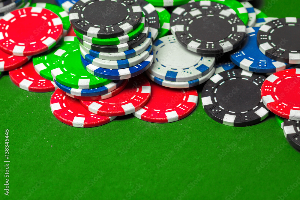 poker chips on the table