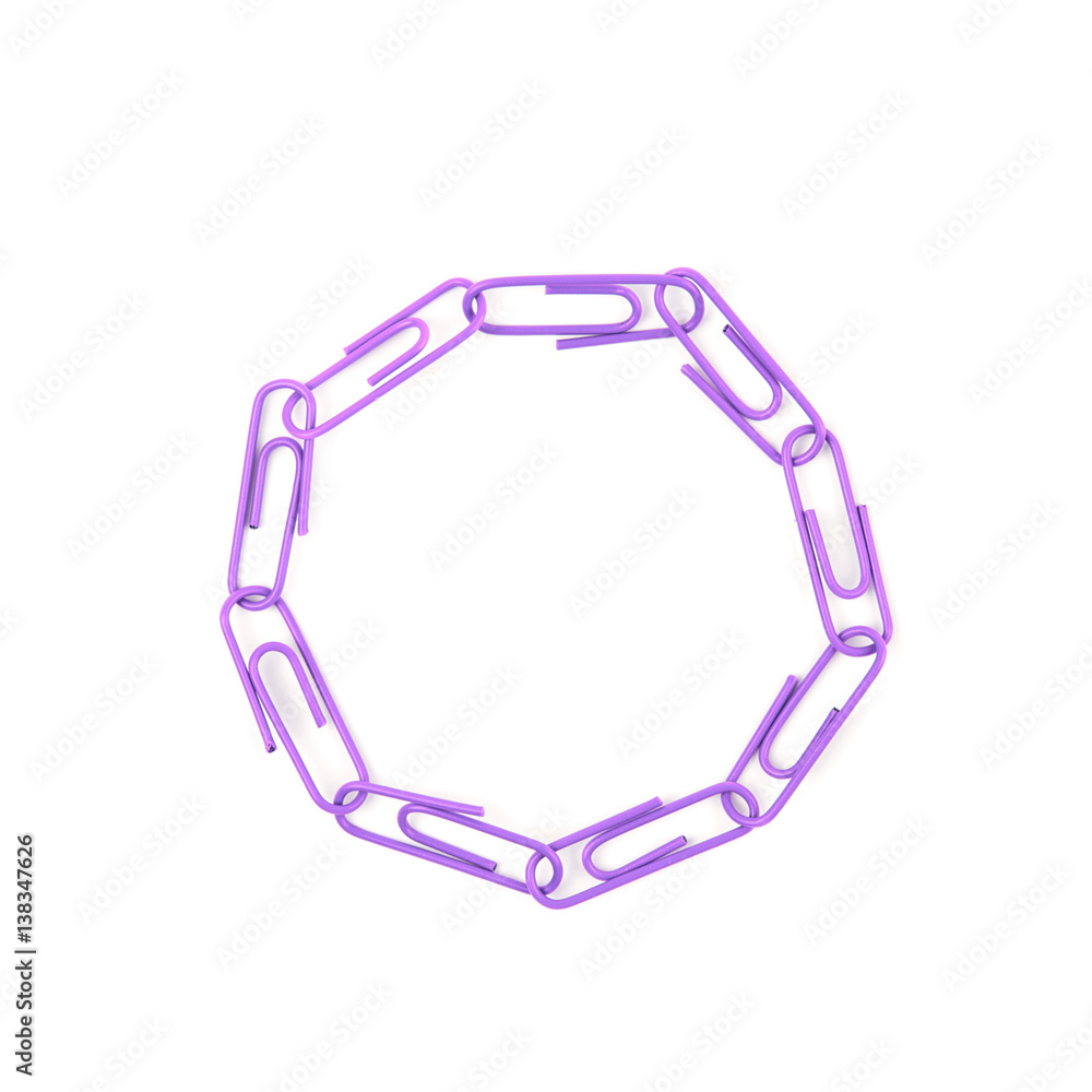 Round frame made of office clips Round frame made of office clips