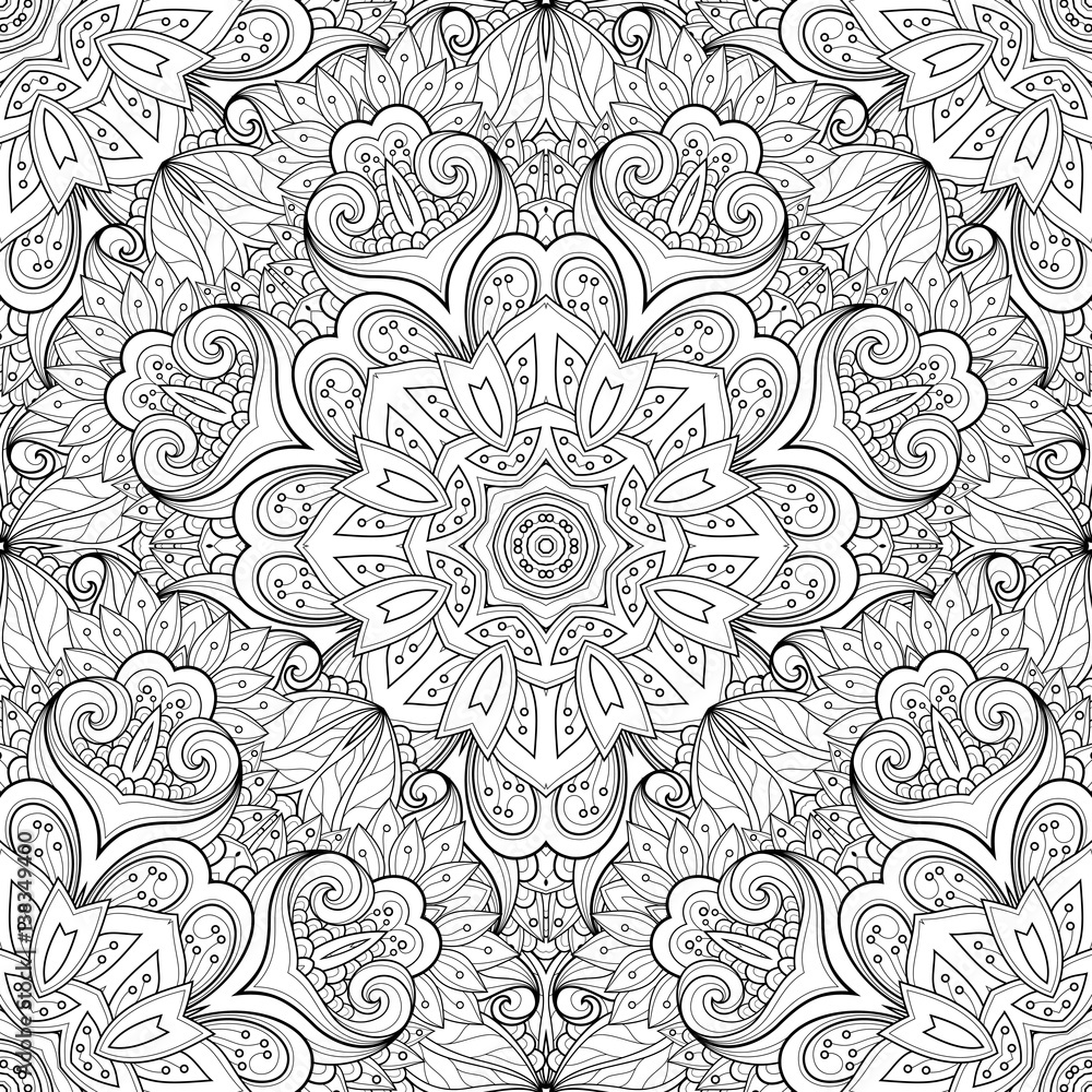 Vector Seamless Monochrome Ornate Pattern Vector Seamless Monochrome Ornate Pattern