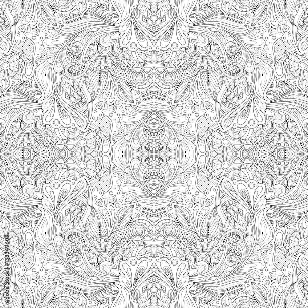 Vector Seamless Abstract Black and White Tribal Pattern Vector Seamless Abstract Black and White Tribal Pattern