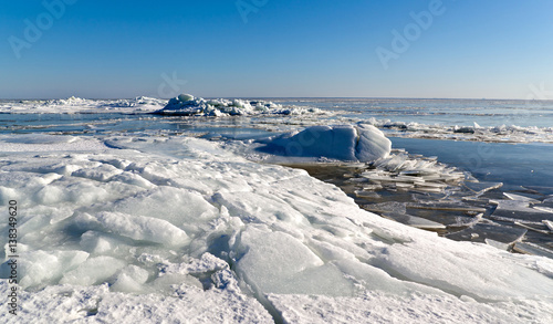Spring melting ice hummocks on the Baltic Sea