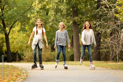 Teenager girls on roller sk...