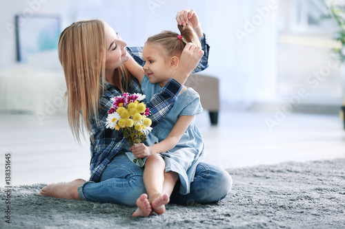 Beautiful young woman and h...