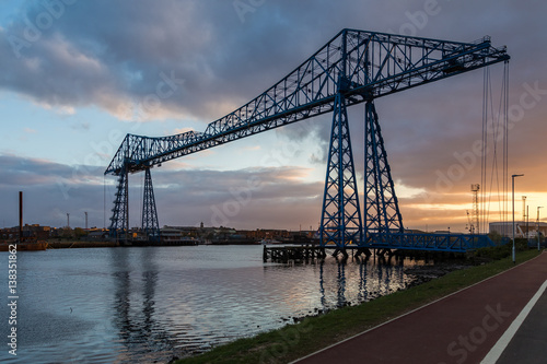 Transporter Bridge  crossing the River Tees and connecting Middlesbrough and Port Clarence  England  UK