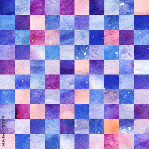 Watercolor colorful starry space galaxy nebula seamless patten background