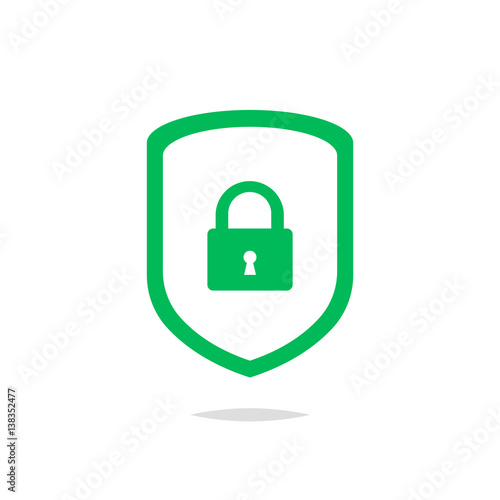 Shield with lock icon vector