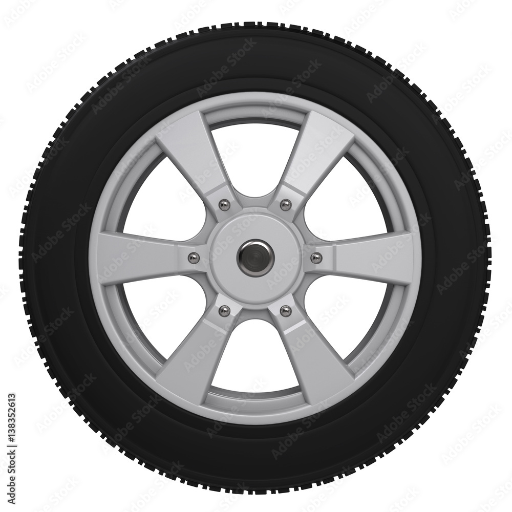 black tire with alloy wheel black tire with alloy wheel