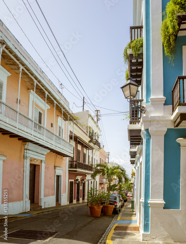 Colorful houses and street of Old San Juan, Puerto Rico