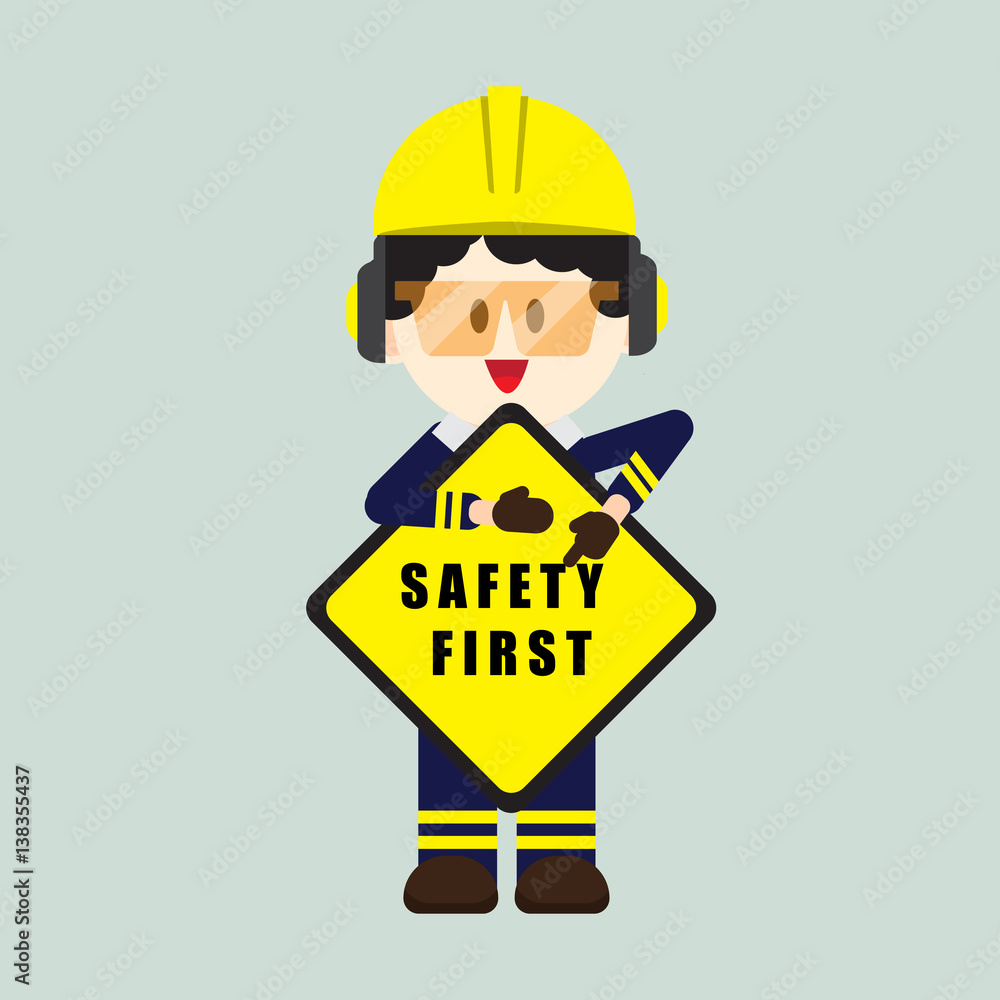safety first sign construction