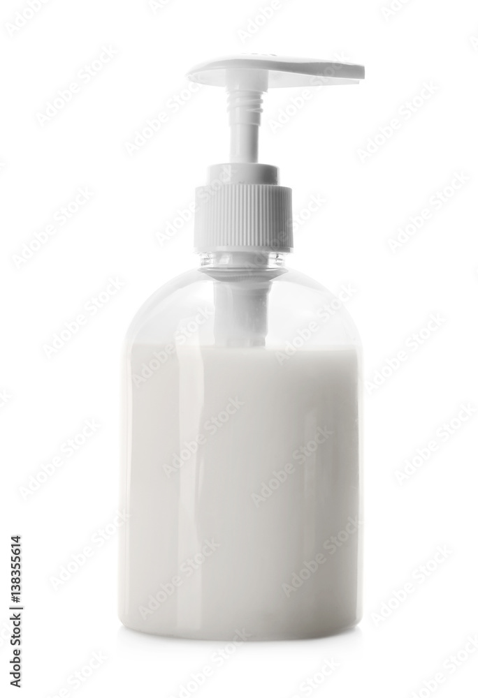 Bottle of cream for baby, isolated on white Bottle of cream for baby, isolated on white
