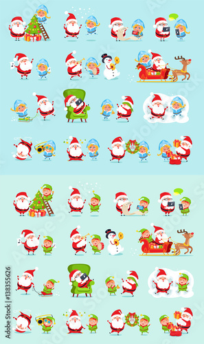Santa, Reindeer, Snow Maiden, Ice Princess Elf Set