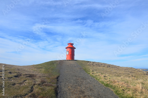 Hiking Pathway Up to Stykkisholmur Liighthouse in Iceland photo