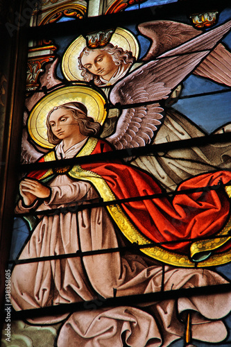 Anges en vitrail à l'église Saint-Eustache à Paris, France