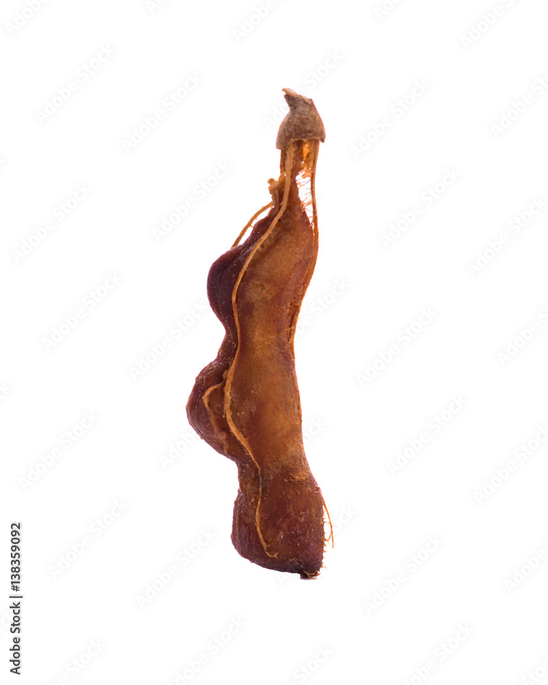 Peel sweet tamarind isolated on white background Peel sweet tamarind isolated on white background