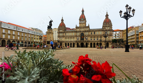 City hall of A Coruna and Maria Pita square. Galicia photo