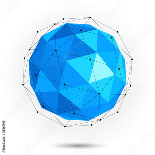 Low poly abstract sphere. Vector