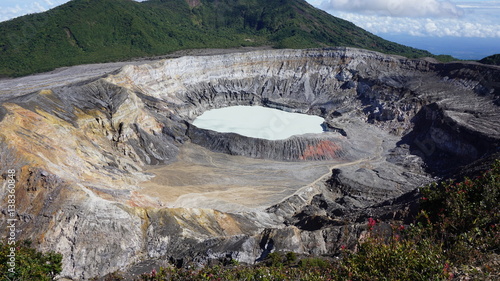Crater of Poas Volcano in Poas Volcano National Park