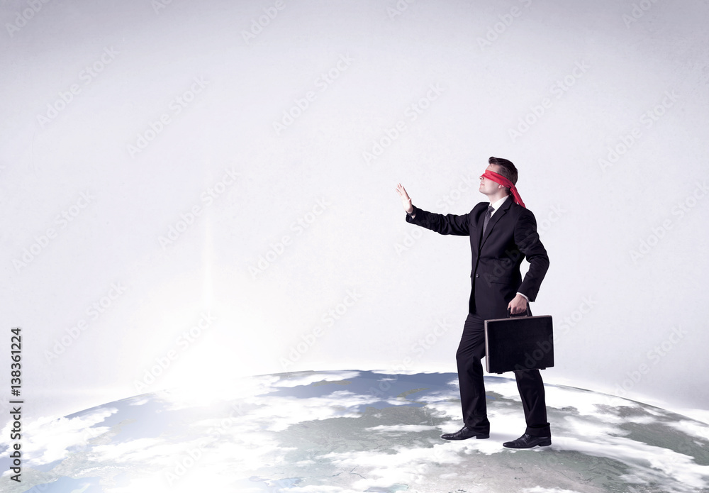 Fototapeta premium Blindfolded businessman