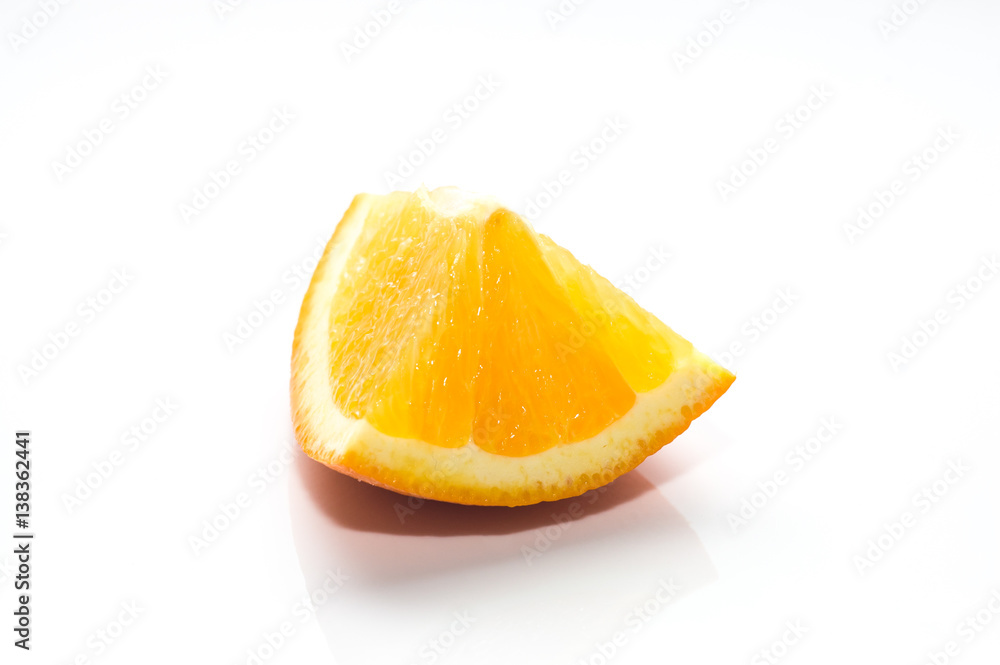 Piece of orange fruit isolated on white background Piece of orange fruit isolated on white background