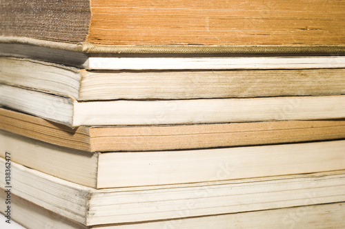 Stack of old books  background