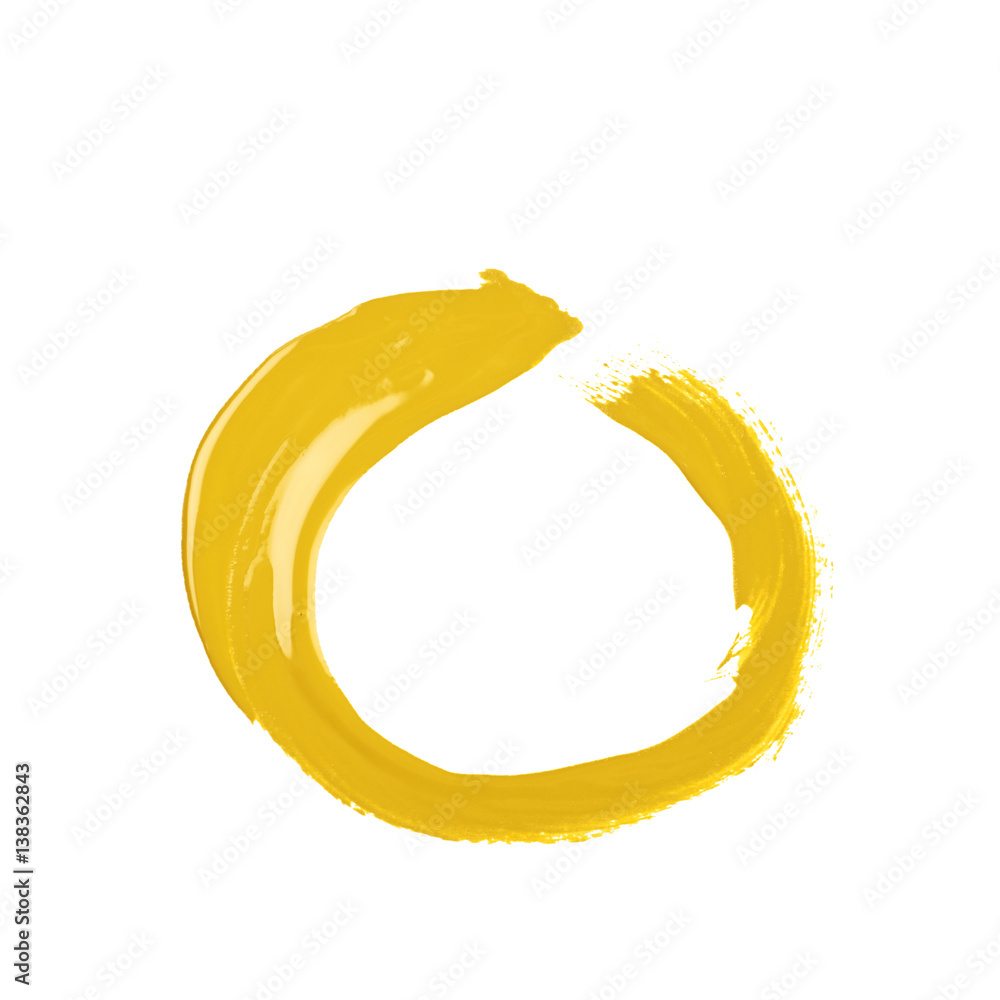 Circle made with a paint stroke isolated Circle made with a paint stroke isolated