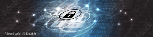 Technology security concept. Modern safety digital background