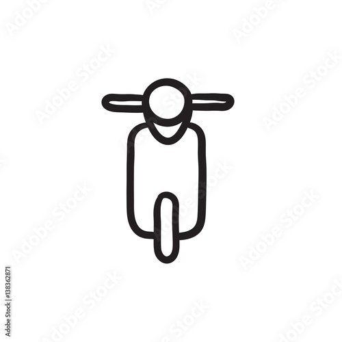 Scooter sketch icon.