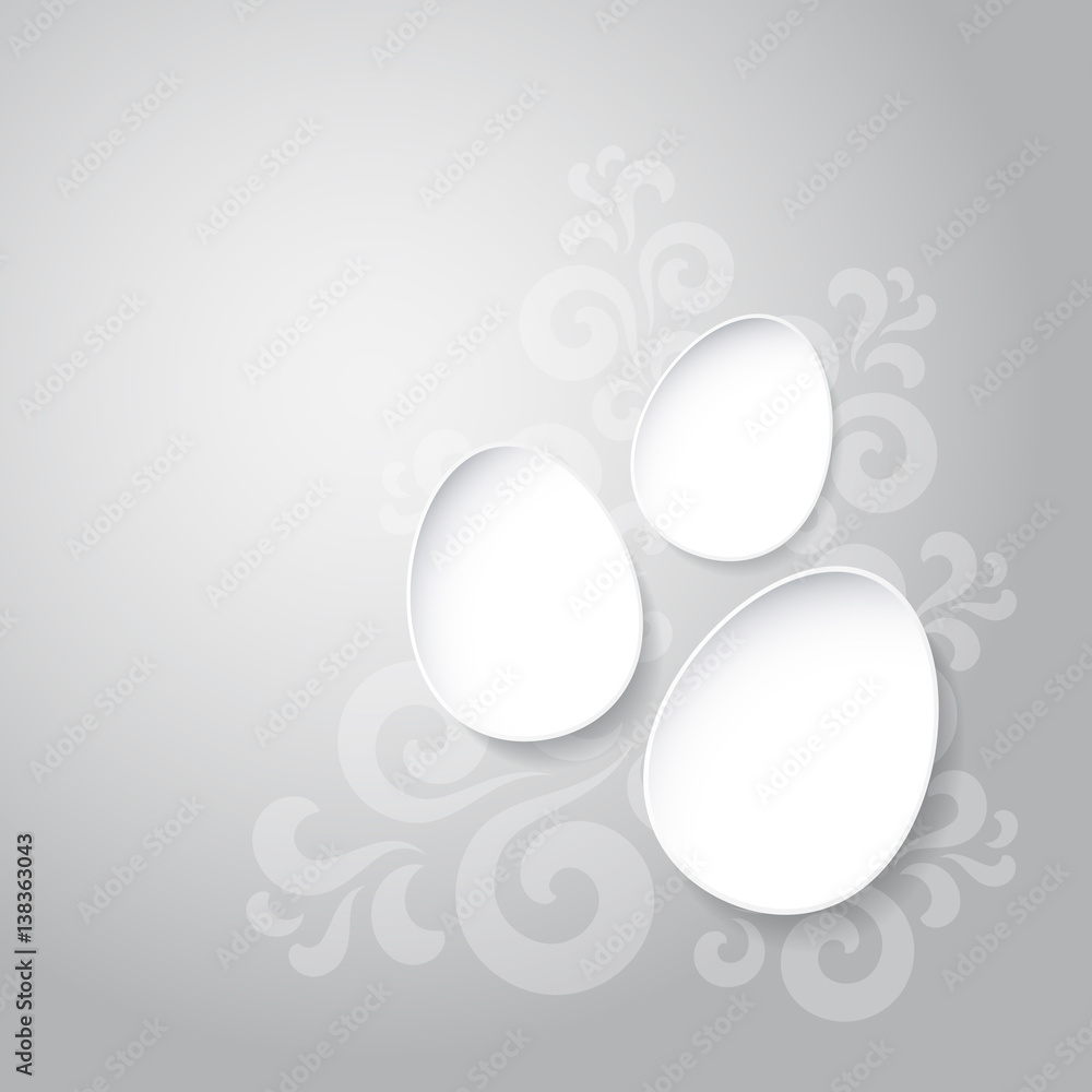 Abstract easter eggs on gray background with pattern Abstract easter eggs on gray background with pattern