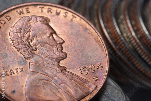 Fotografia A photograph of a 1994 penny