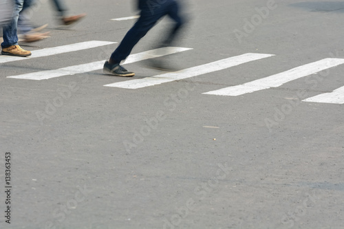 Pedestrian are crossing in zebra crossing