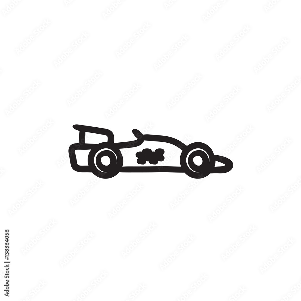Race car sketch icon. Race car sketch icon.