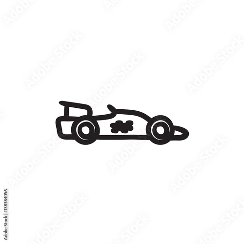 Race car sketch icon.