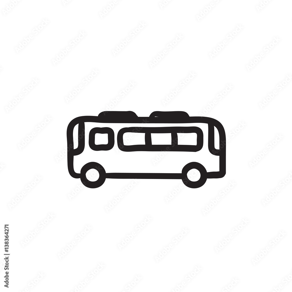 Bus sketch icon.