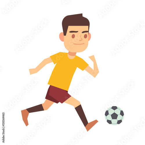 Soccer player running with ball isolated white vector