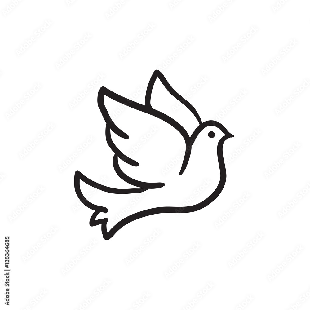 Wedding dove sketch icon. Wedding dove sketch icon.