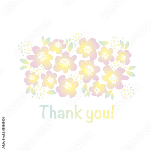 yellow sunny color floral vector illustration in retro 60s style. abstract ha...