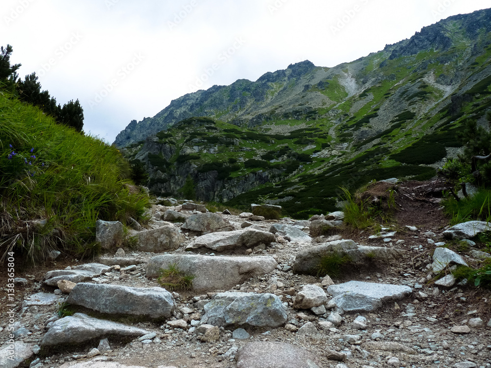 Mountain trail in High Tatras mountains, Slovakia