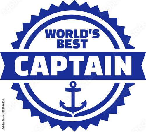 World's best captain emblem with anchor