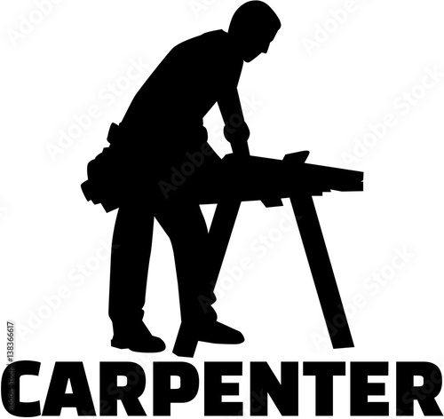 Carpenter silhouette with job title