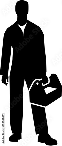 Installer silhouette with toolbox